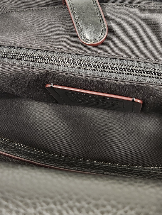 NEW Coach Boston Heritage Leather Duffel Bag Black Large Capacity w/Strap F70561 - Picture 9 of 16